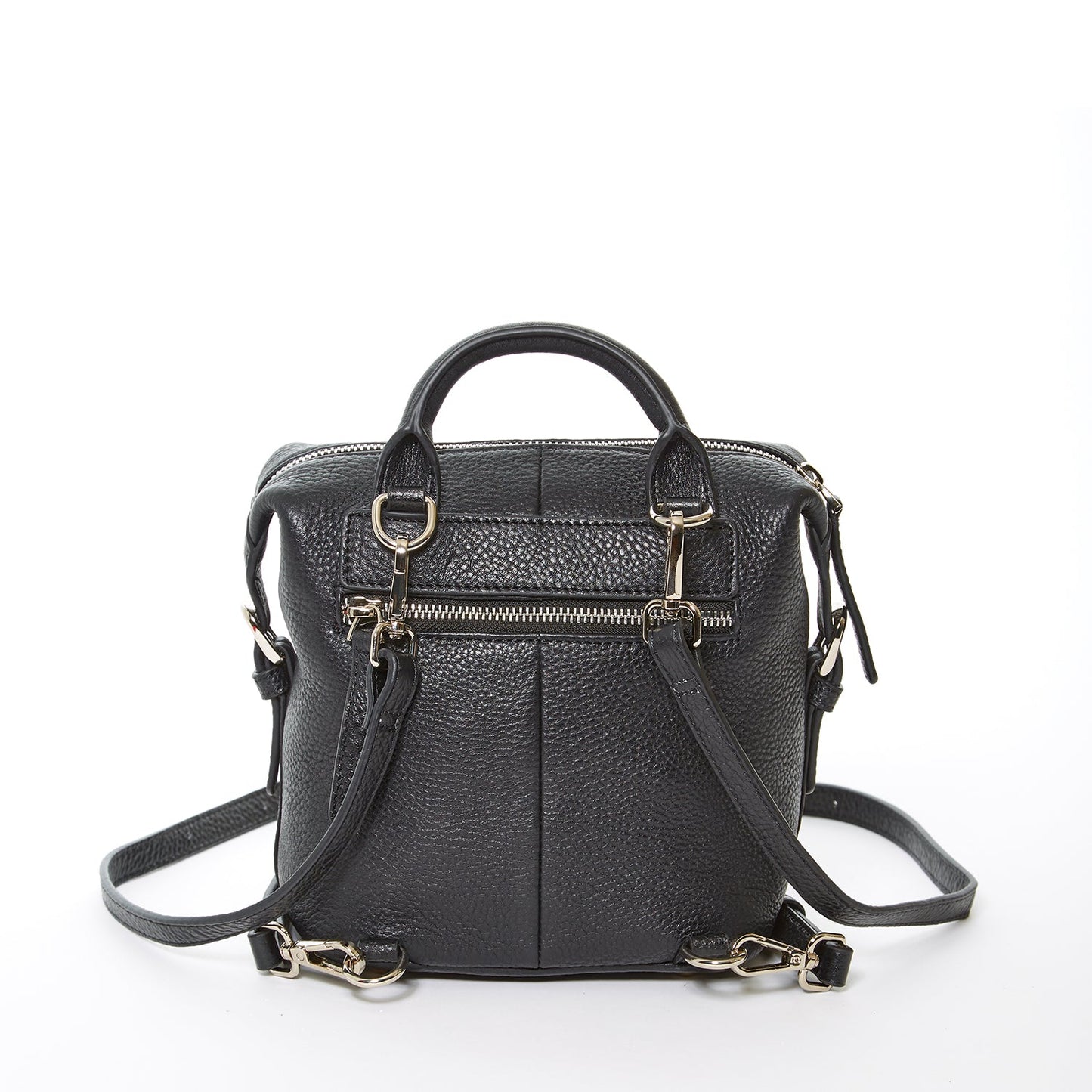 Women's Black Leather Convertible Backpack - SUSU Ashley Medium Purse with Pockets - Diazza