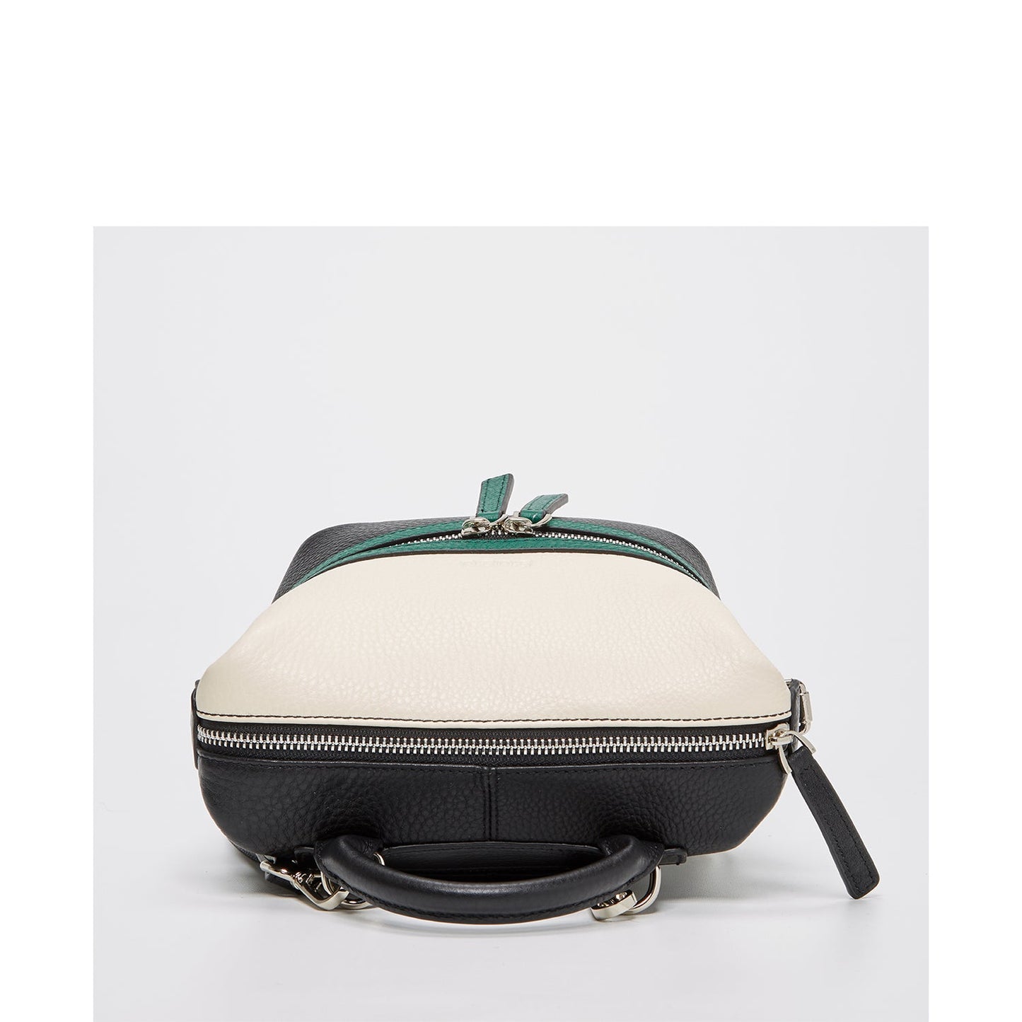 Women's Off White Green Black Leather Convertible Backpack - SUSU Ashley Medium Purse - Diazza