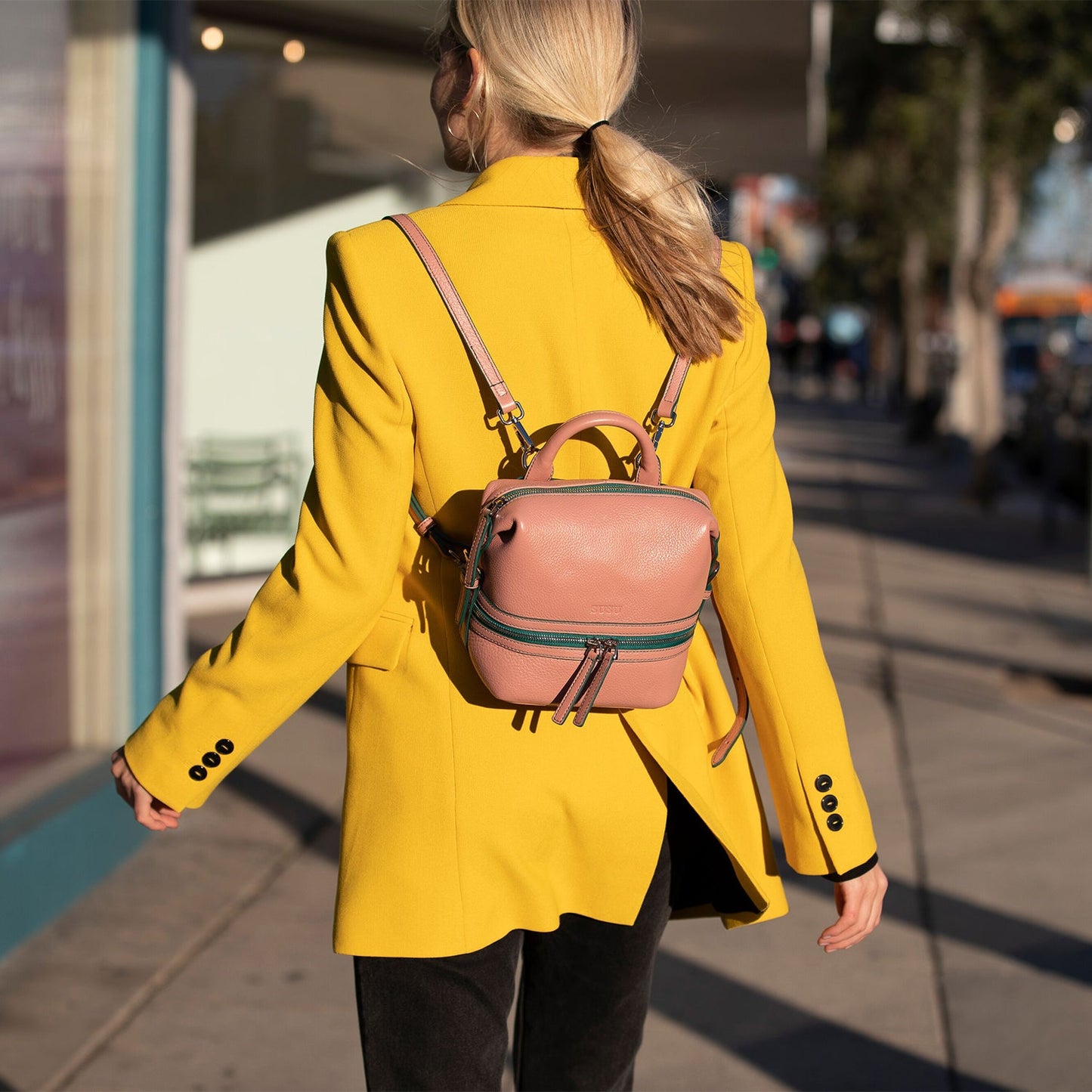 SUSU Ashley backpack worn as backpack