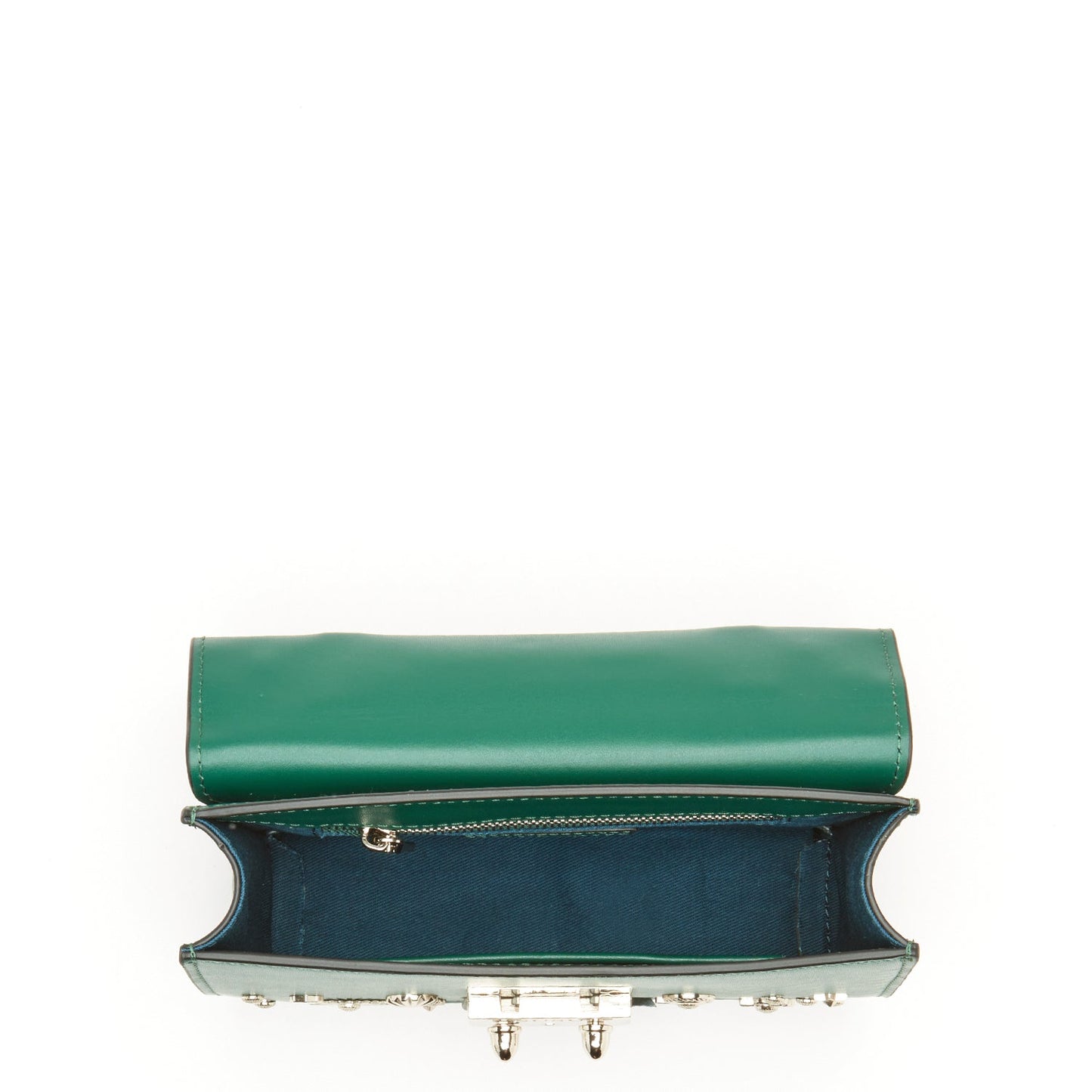 Women's Dark Green Leather Crossbody Bag - SUSU Small Studded Purse - Diazza