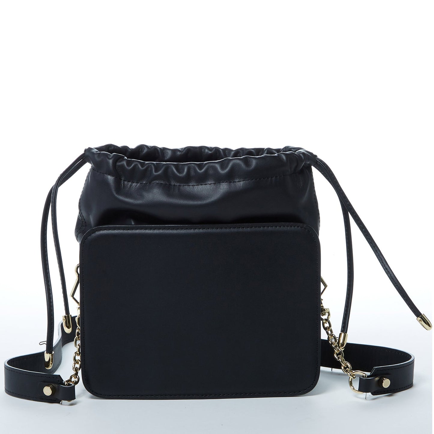 Women's Black Leather Bucket Bag - SUSU Patricia Snakeskin Print Drawstring Purse - Diazza