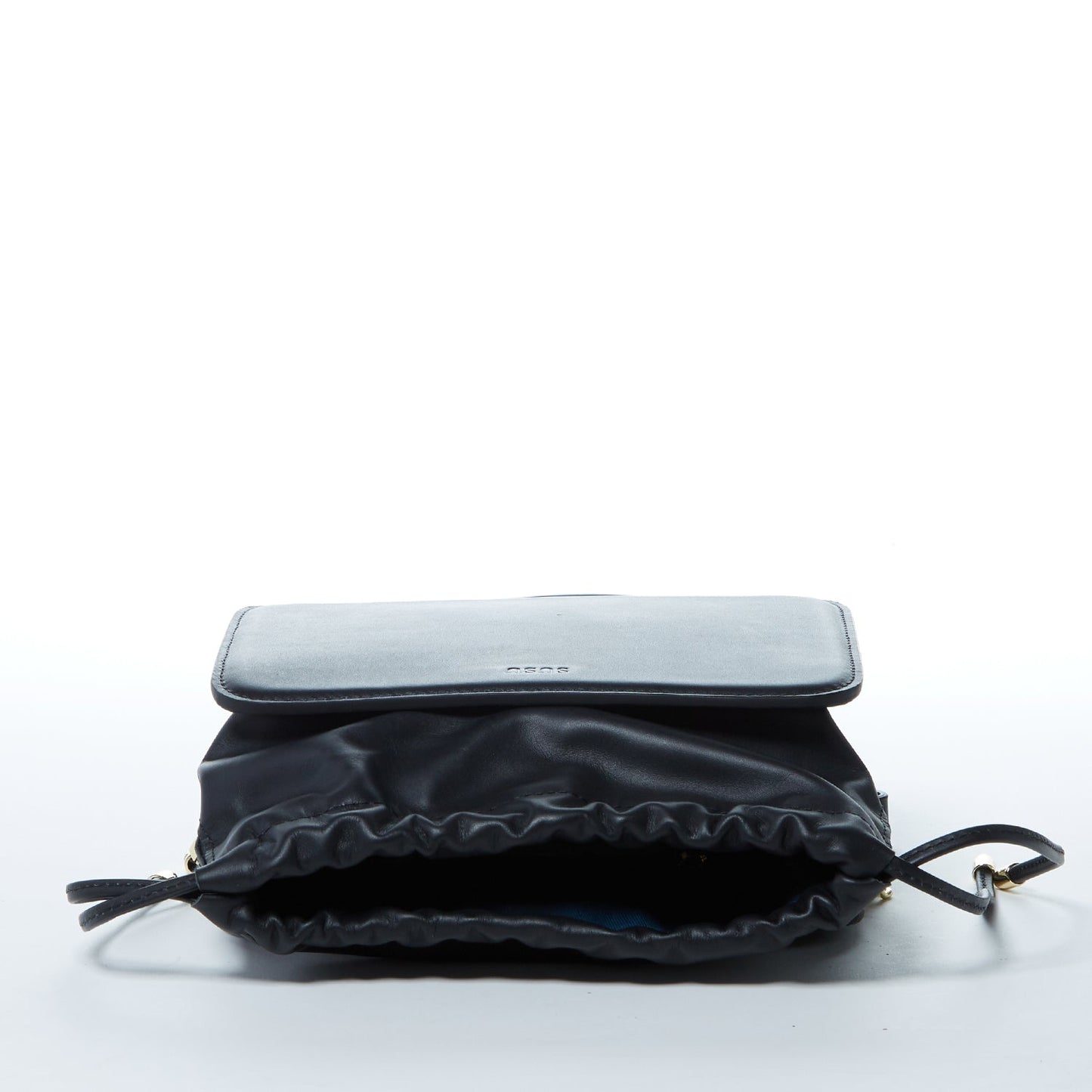 Women's Black Leather Bucket Bag - SUSU Patricia Drawstring Medium Purse - Diazza