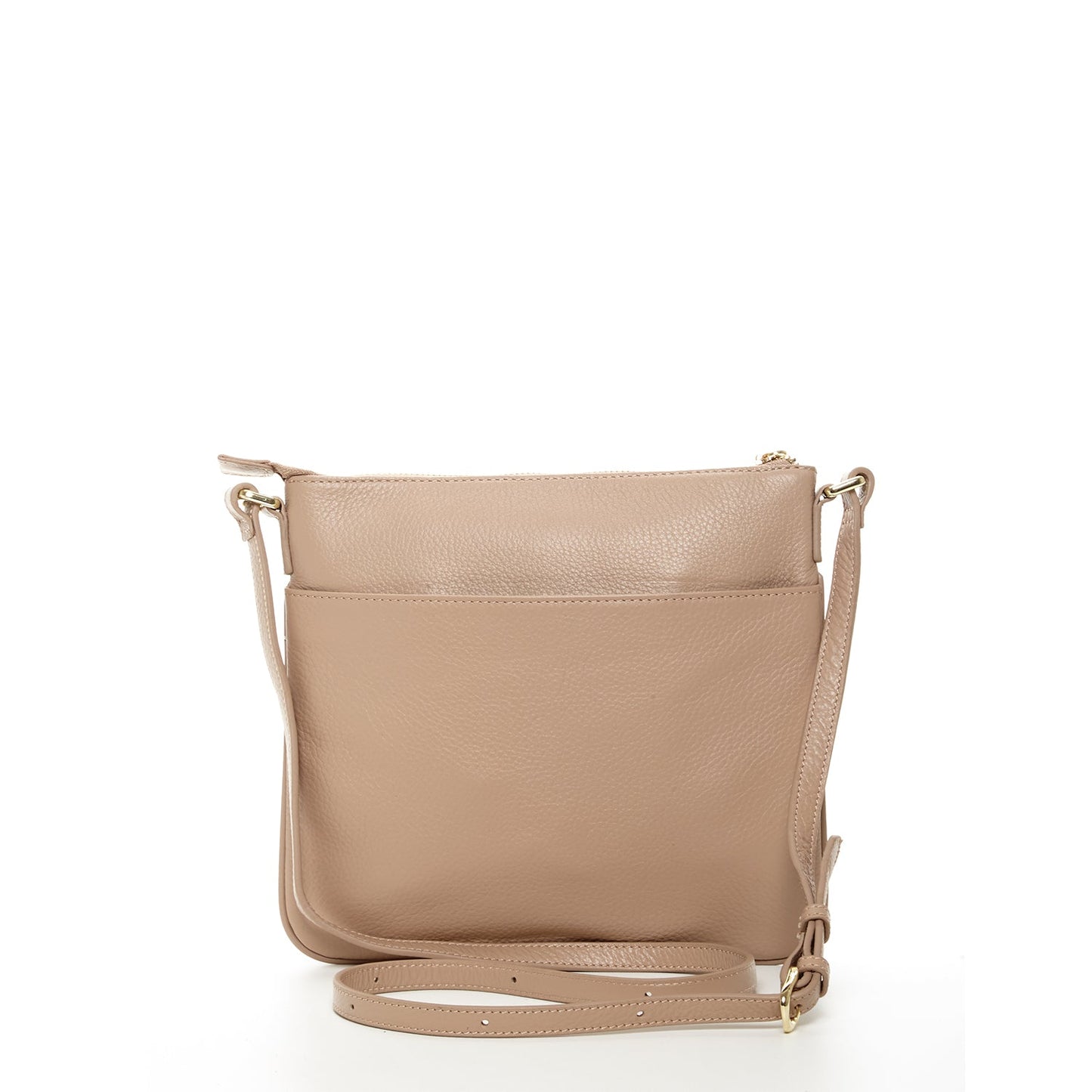 Women's Beige Leather Crossbody Bag - SUSU Saxon Small Messenger Purse - Diazza