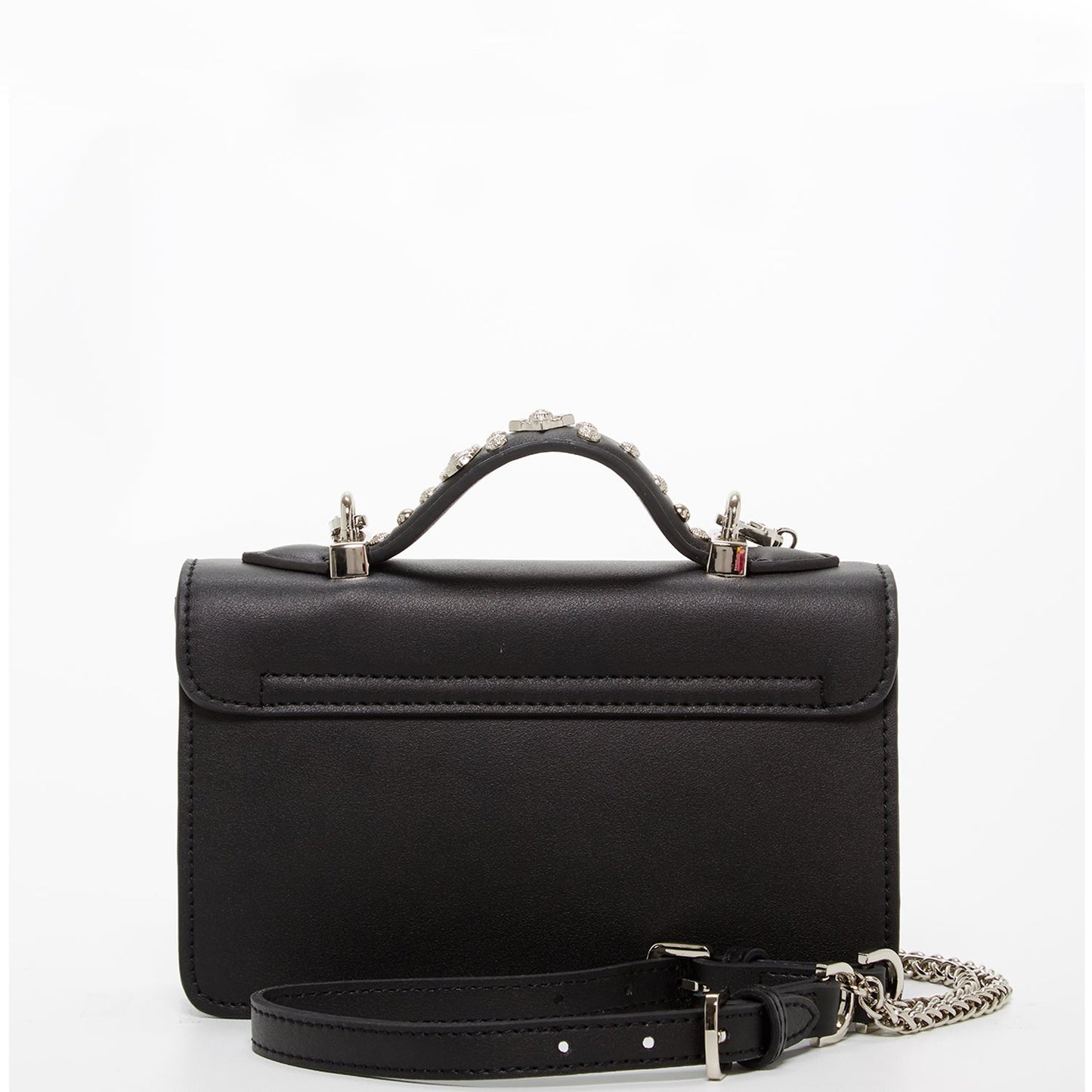 Women's Black Studded Leather Small Crossbody Bag - SUSU Hollywood Purse - Diazza