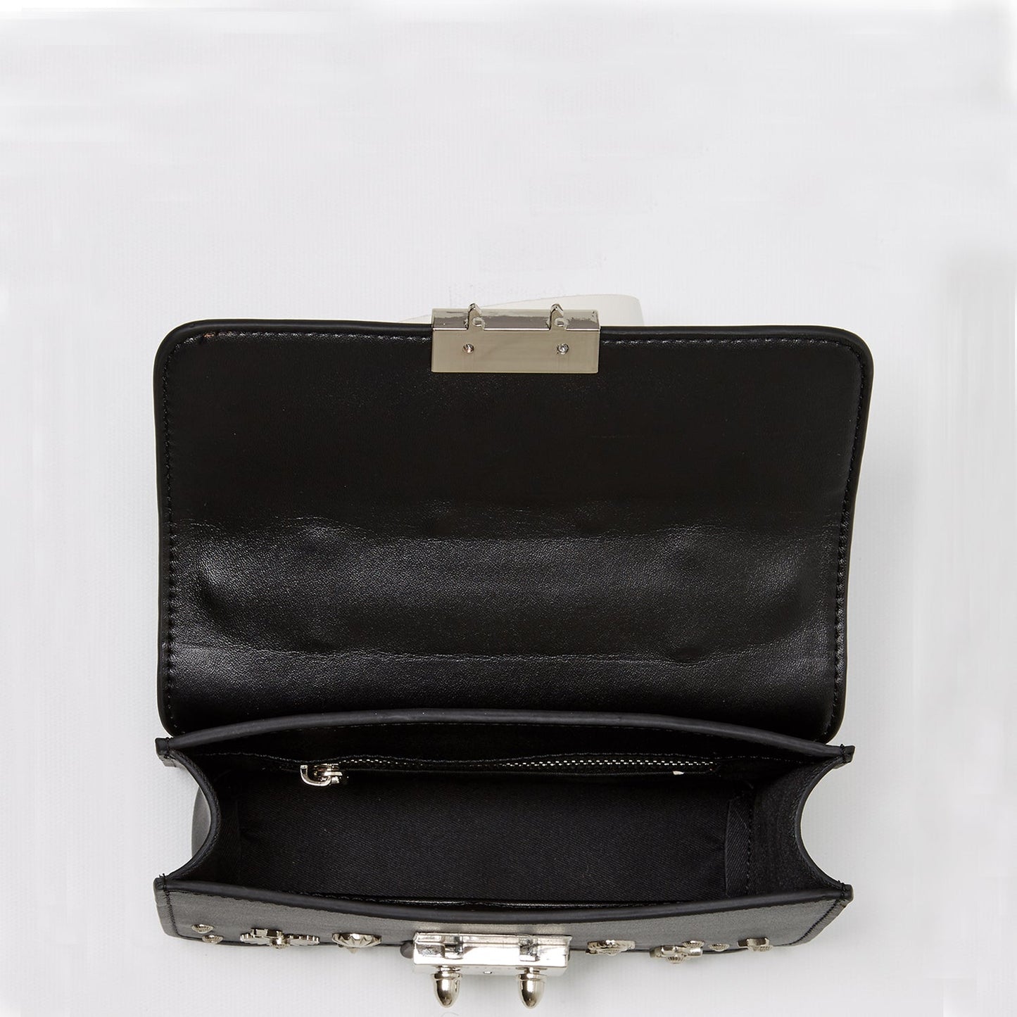 Women's Black Studded Leather Small Crossbody Bag - SUSU Hollywood Purse - Diazza