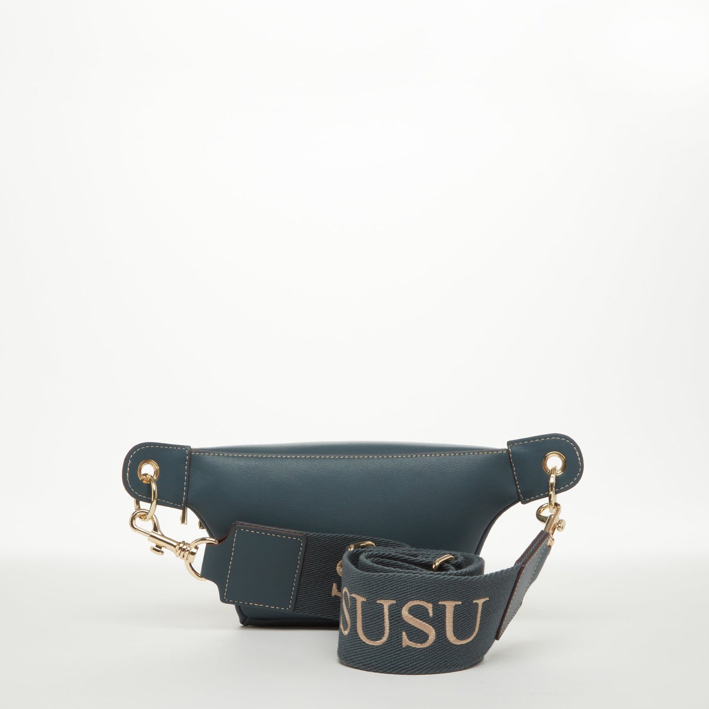 Women's Blue Leather Crossbody Sling Bag - SUSU Small Chest Shoulder Pack - Diazza