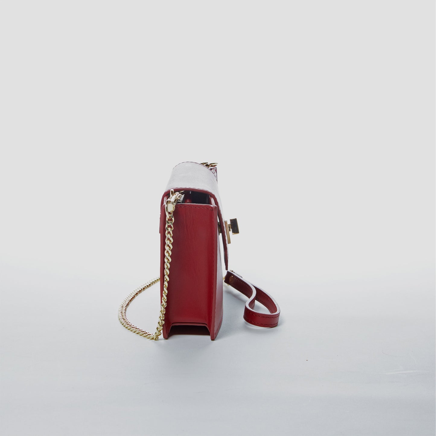 Women's Burgundy Leather Mini Crossbody Bag - SUSU Mary Wristlet Purse - Diazza