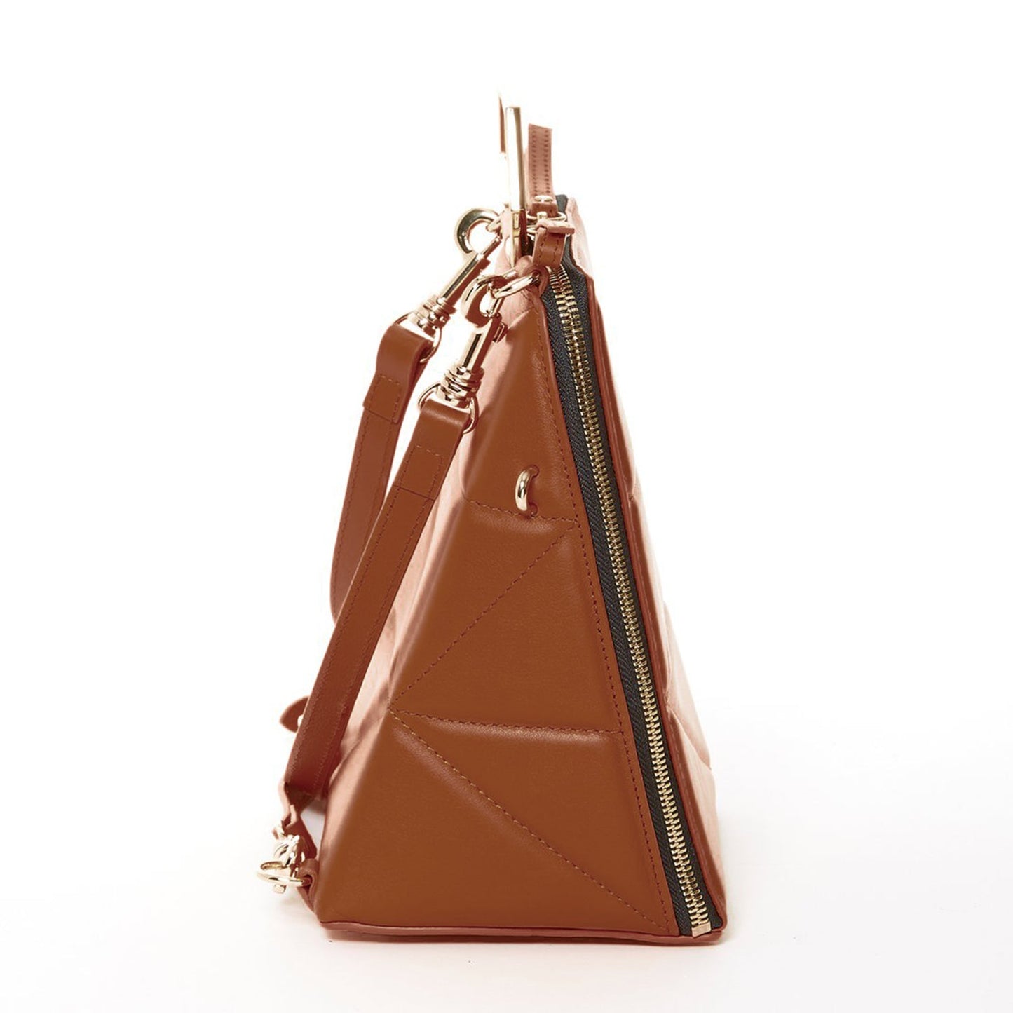 Women's Amber Brown Leather Convertible Backpack - SUSU Heidi Unique Crossbody Purse - Diazza