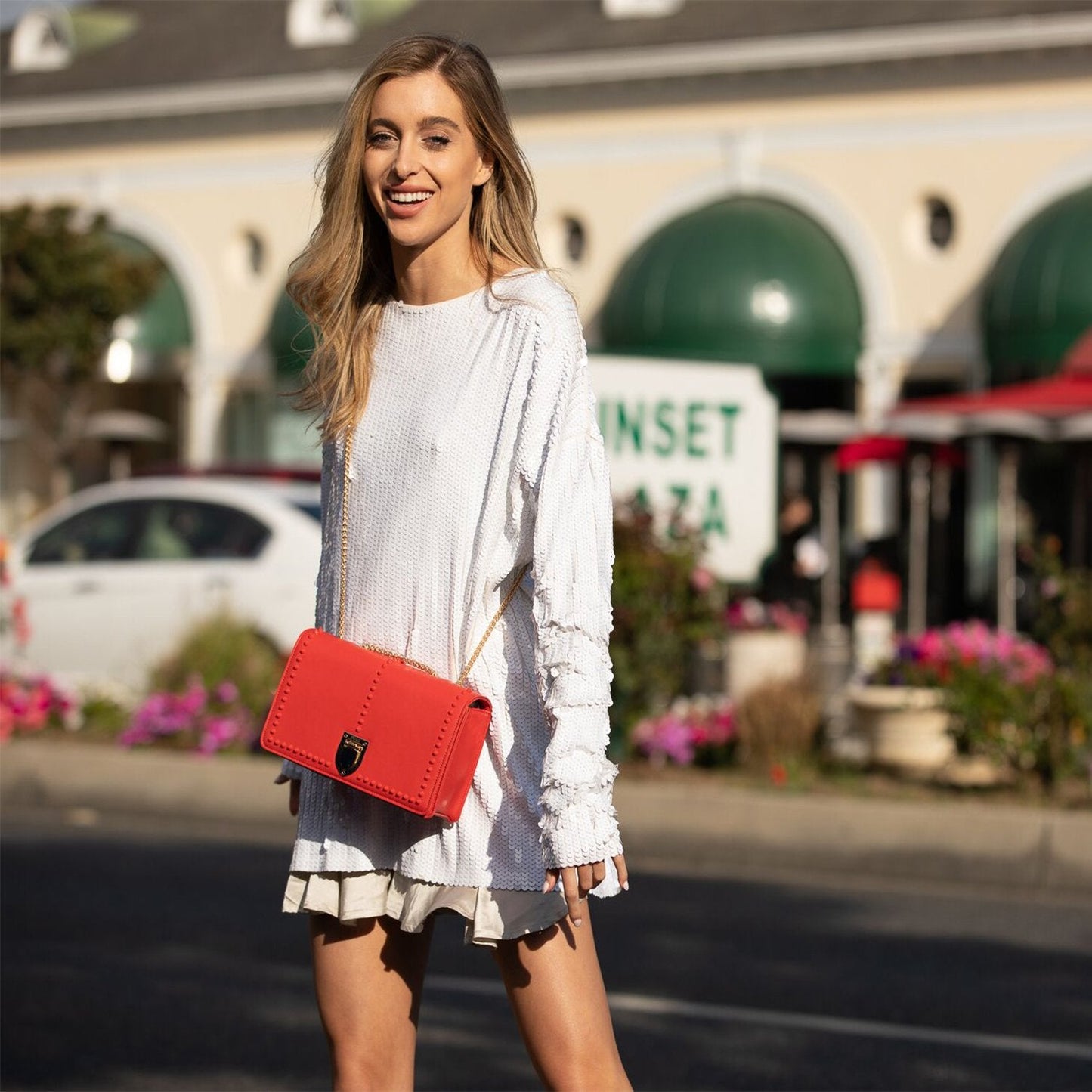 SUSU Josie chain strap worn as crossbody and shoulder bag styles
