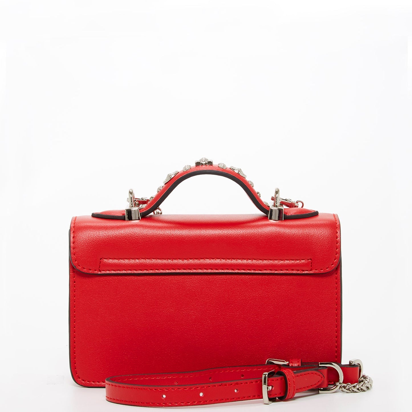 Women's Red Studded Leather Crossbody Bag - SUSU Hollywood Mini Purse - Diazza