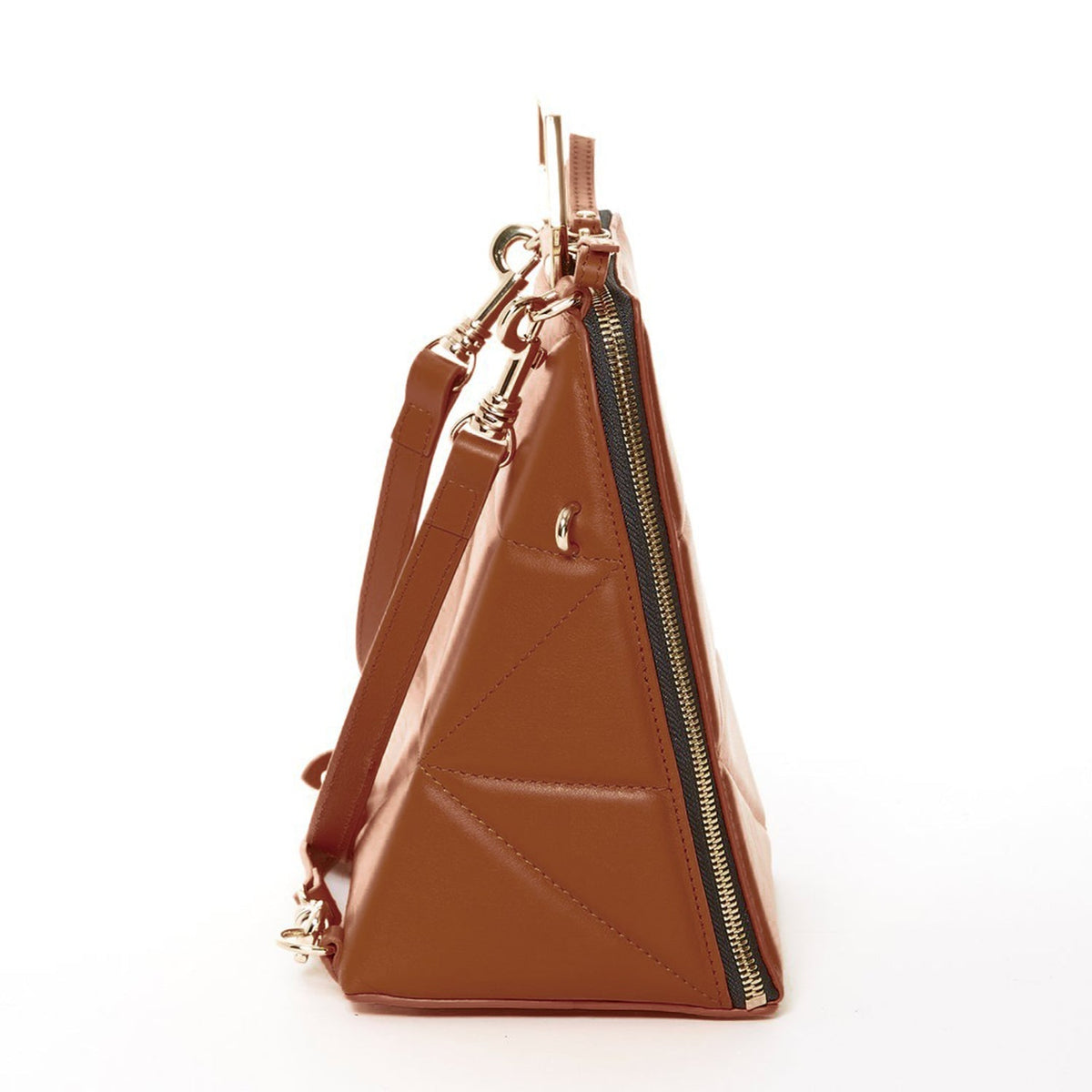 Women's Amber Brown Leather Convertible Backpack - SUSU Heidi Unique Crossbody Purse - Diazza