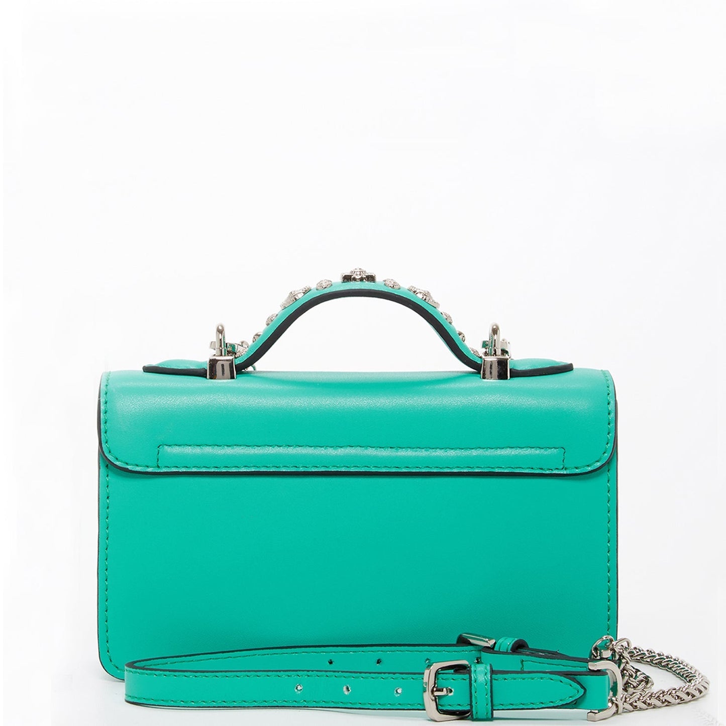 Women's Arcadia Green Studded Leather Small Crossbody Bag - SUSU Hollywood Purse - Diazza