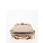Women's Beige Leather Convertible Backpack - SUSU Ashley Medium with Pockets - Diazza