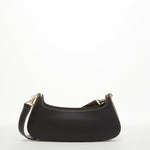Women's Black Leather Baguette Bag - SUSU Small 90s Y2K Shoulder Purse - Diazza