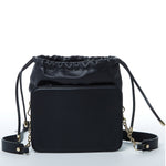 Women's Black Leather Bucket Bag - SUSU Patricia Drawstring Medium Purse - Diazza