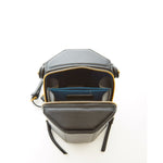 Women's Black Leather Bucket Bag - SUSU Small Crossbody Handbag with Gold Hardware - Diazza