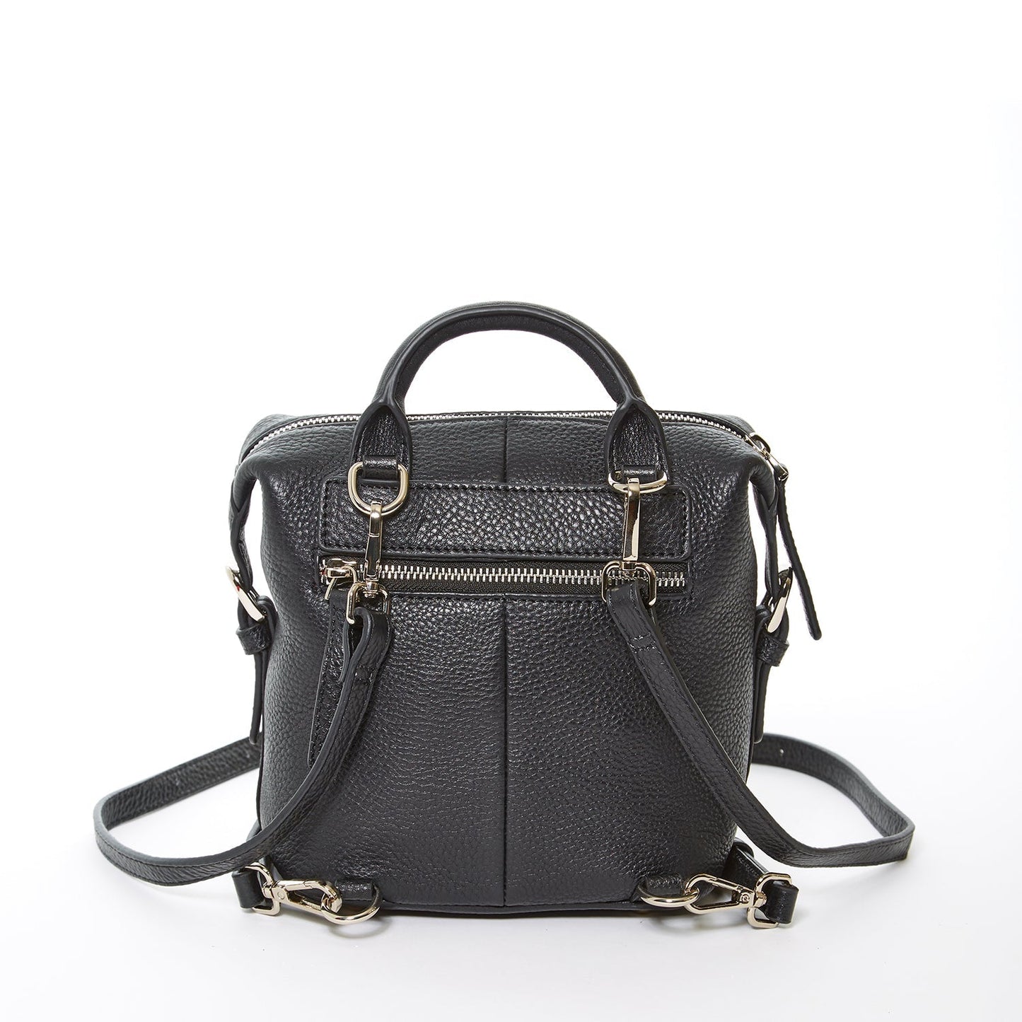 Women's Black Leather Convertible Backpack - SUSU Ashley Medium Purse with Pockets - Diazza