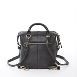 Women's Black Leather Convertible Backpack - SUSU Ashley Medium Purse with Pockets - Diazza