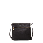 Women's Black Leather Crossbody Bag - SUSU Saxon Small Messenger Purse - Diazza