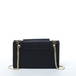 Women's Black Leather Mini Crossbody Bag - SUSU Wristlet Purse with Chain Strap - Diazza