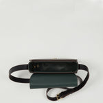 Women's Black Leather Saddle Bag - SUSU Crossbody Purse with Front Pocket - Diazza