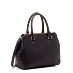 Women's Black Leather Satchel Bag - SUSU Chloe Large Handbag with Crossbody Strap - Diazza
