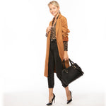 Women's Black Leather Satchel Bag - SUSU Chloe Large Handbag with Crossbody Strap - Diazza