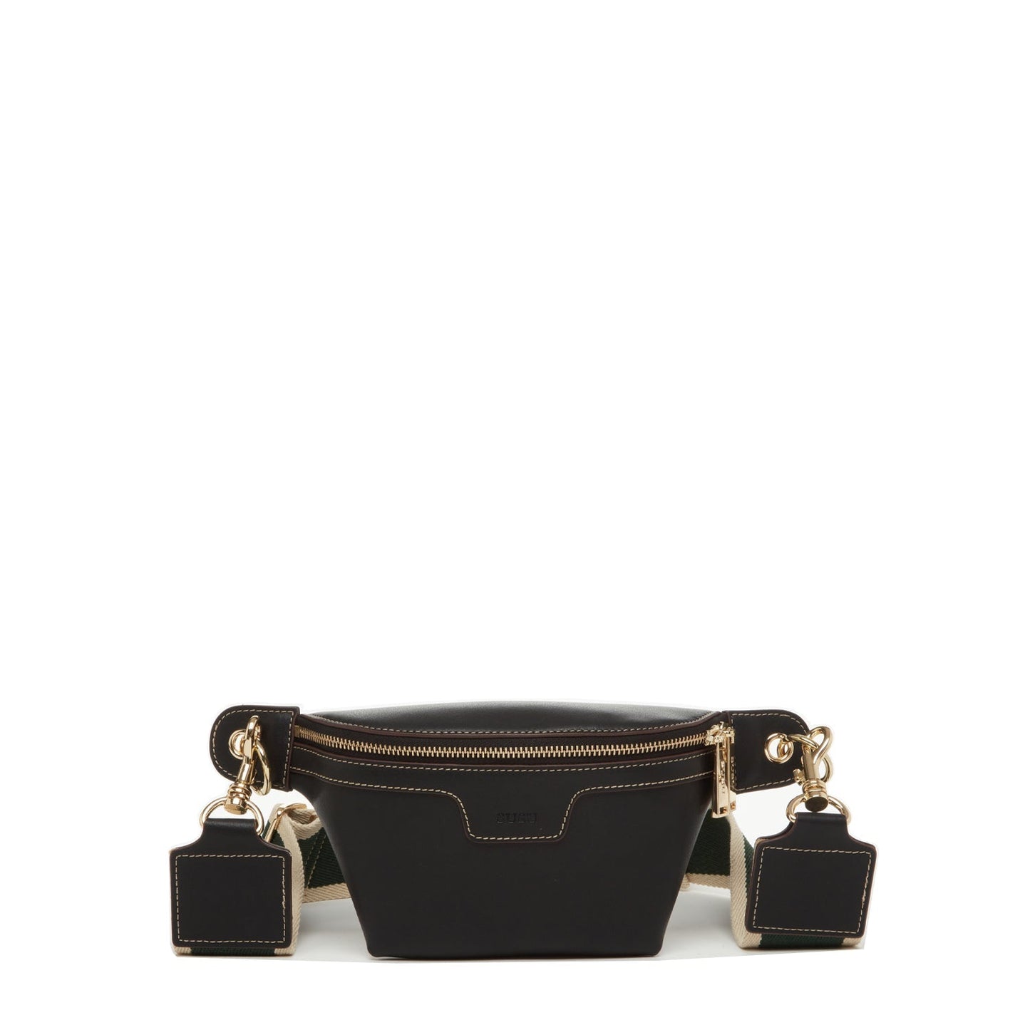 Women's Black Leather Sling Bag - SUSU Small Crossbody Chest Bag - Diazza