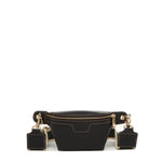 Women's Black Leather Sling Bag - SUSU Small Crossbody Chest Bag - Diazza