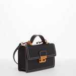 Women's Black Leather Small Crossbody Bag - SUSU Cute Designer Purse - Diazza