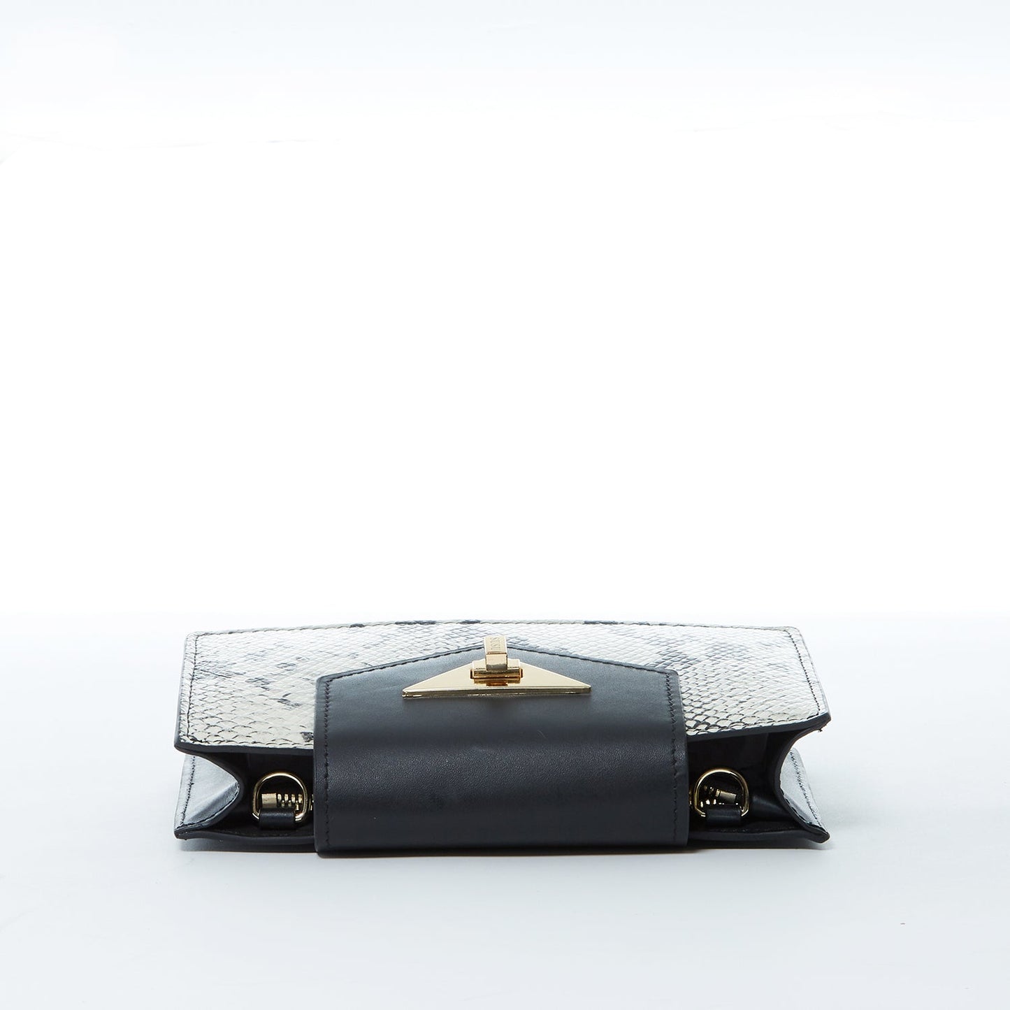 Women's Black Snakeskin Mini Crossbody Bag - SUSU Mary Leather Wristlet Purse - Diazza