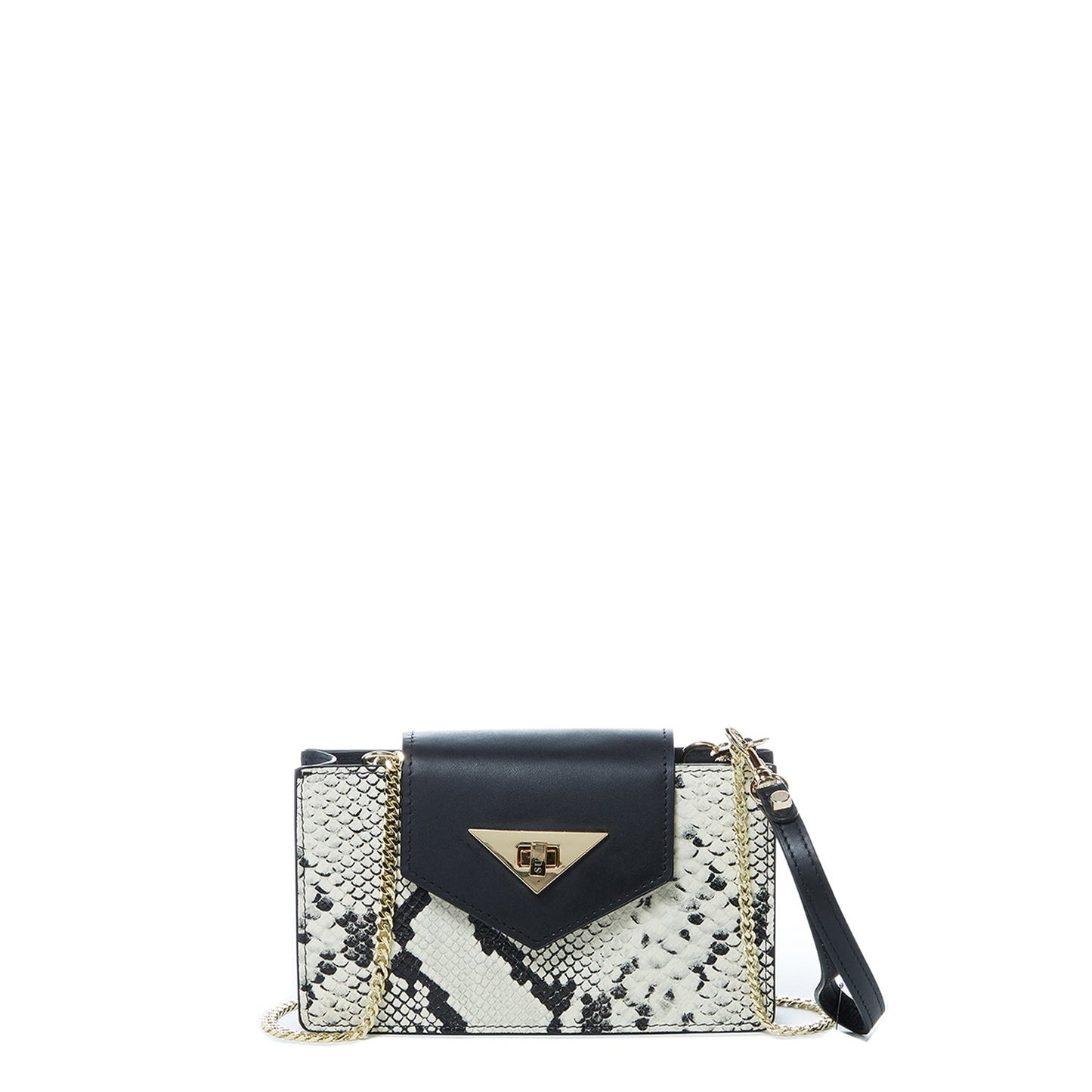 Women's Black Snakeskin Mini Crossbody Bag - SUSU Mary Leather Wristlet Purse - Diazza