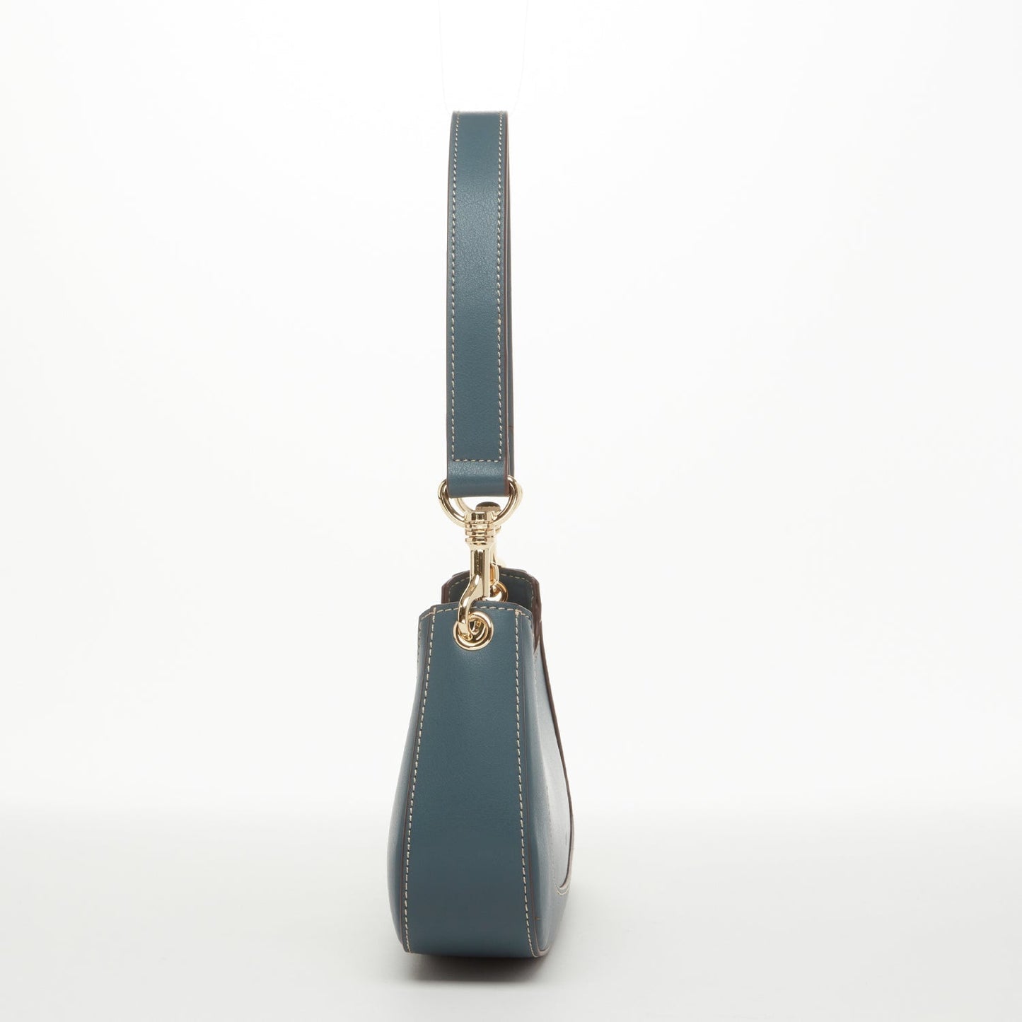 Women's Blue Leather Baguette Bag - SUSU Small 90s Y2K Shoulder Purse - Diazza