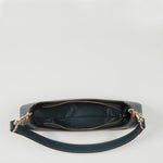 Women's Blue Leather Baguette Bag - SUSU Small 90s Y2K Shoulder Purse - Diazza