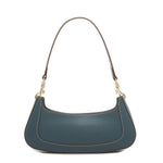 Women's Blue Leather Baguette Bag - SUSU Small 90s Y2K Shoulder Purse - Diazza