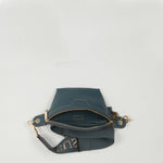 Women's Blue Leather Crossbody Sling Bag - SUSU Small Chest Shoulder Pack - Diazza