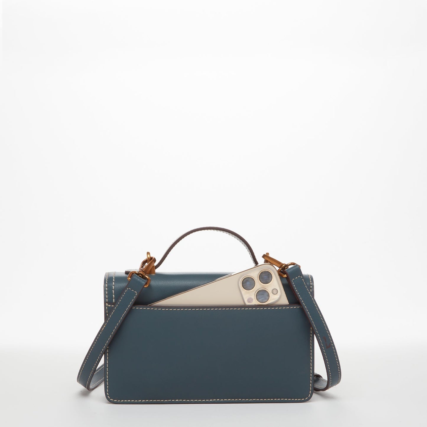 Women's Blue Leather Small Crossbody Bag - SUSU Compact Travel Purse - Diazza