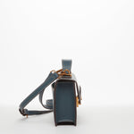 Women's Blue Leather Small Crossbody Bag - SUSU Compact Travel Purse - Diazza