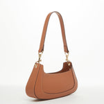 Women's Brown Leather Baguette Bag - SUSU Small 90s Y2K Shoulder Purse - Diazza