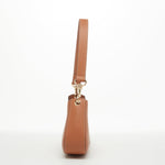 Women's Brown Leather Baguette Bag - SUSU Small 90s Y2K Shoulder Purse - Diazza