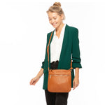 Women's Brown Leather Crossbody Bag - SUSU Saxon Small Messenger Purse - Diazza