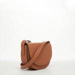 Women's Brown Leather Saddle Bag - SUSU Crossbody Purse with Front Pocket - Diazza