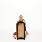 Women's Dark Beige Leather Crossbody Bag - SUSU Small Studded Tan Purse - Diazza