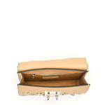 Women's Dark Beige Leather Crossbody Bag - SUSU Small Studded Tan Purse - Diazza