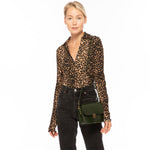 Women's Dark Green Leather Crossbody Bag - Nanah Vintage Camera Bag Style - Diazza