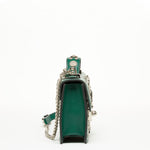 Women's Dark Green Leather Crossbody Bag - SUSU Small Studded Purse - Diazza