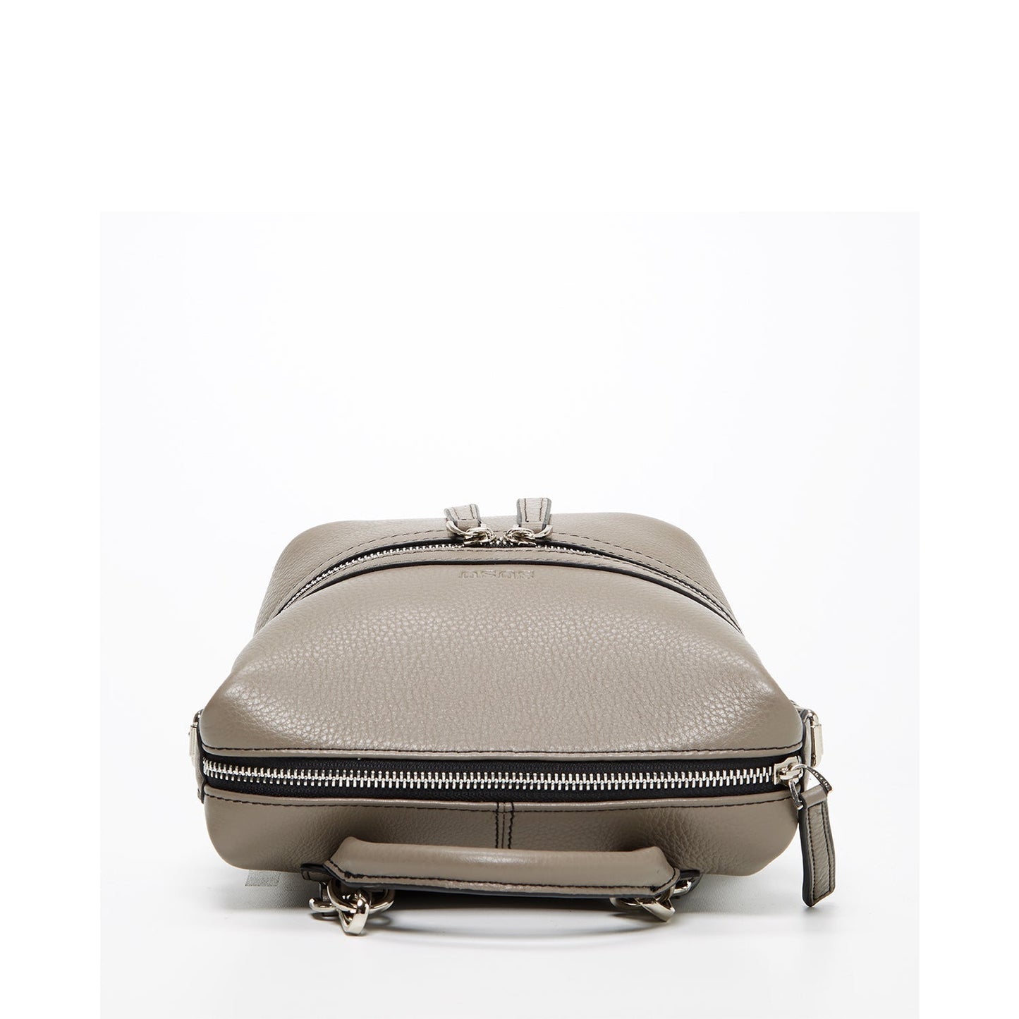 Women's Gray Leather Convertible Backpack - SUSU Ashley Medium with Pockets - Diazza