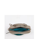 Women's Gray Leather Convertible Backpack - SUSU Ashley Medium with Pockets - Diazza