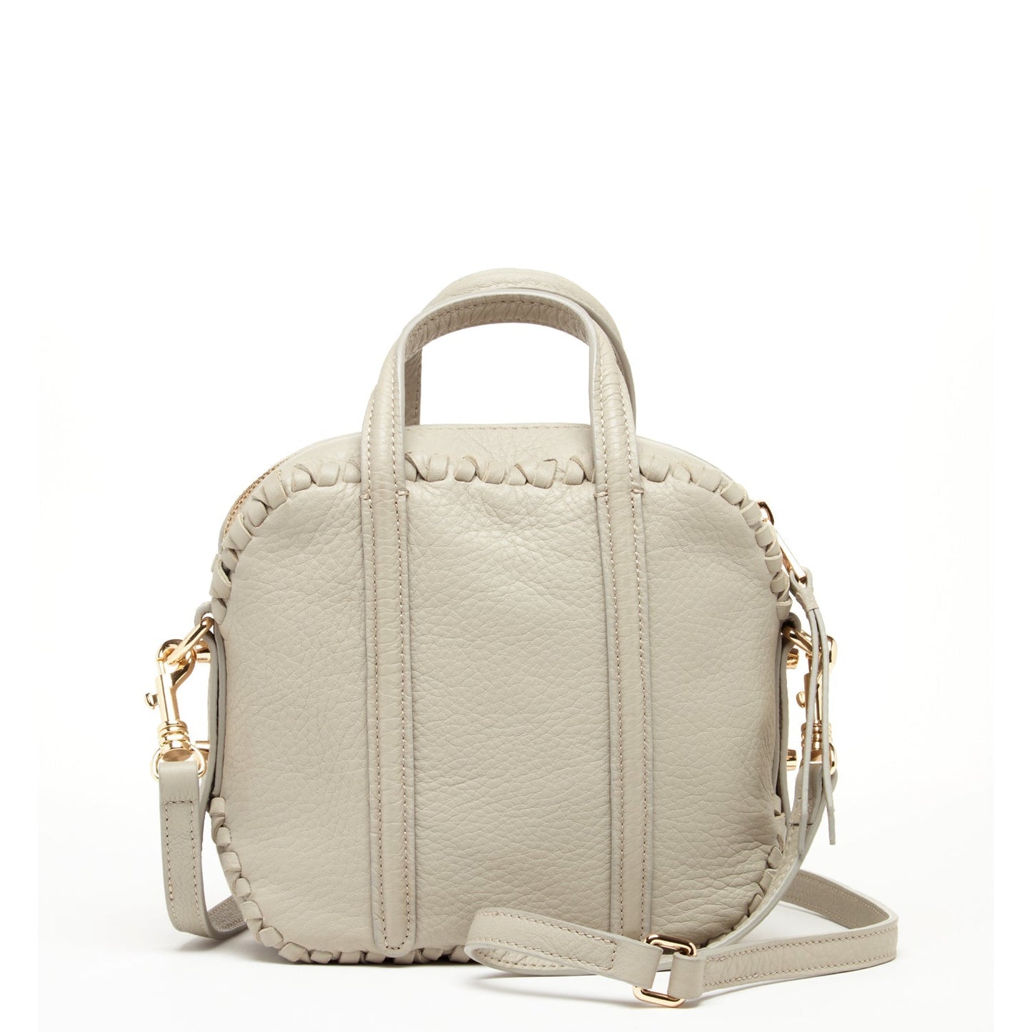 Women's Grayish Beige Leather Crossbody Bag - SUSU Medium Italian Leather Purse - Diazza