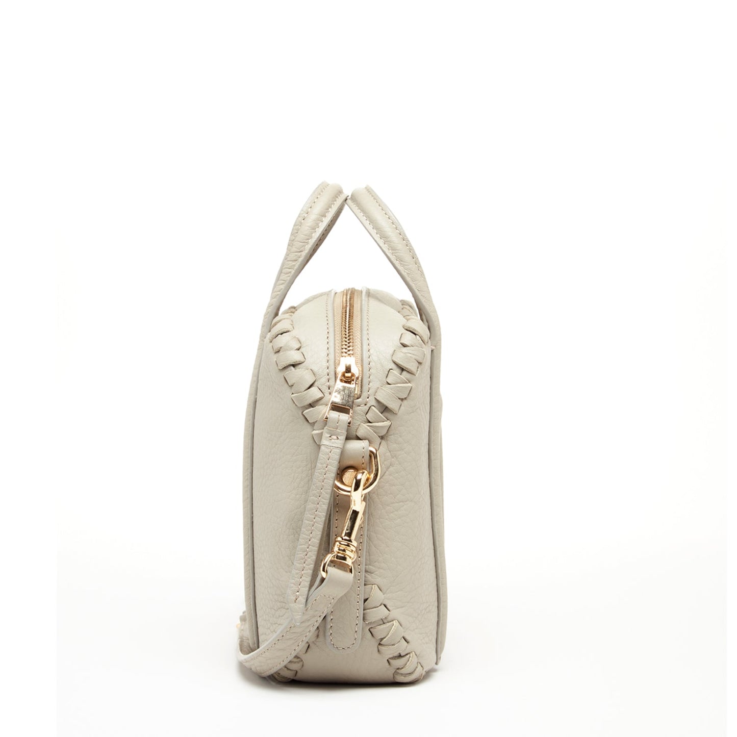 Women's Grayish Beige Leather Crossbody Bag - SUSU Medium Italian Leather Purse - Diazza